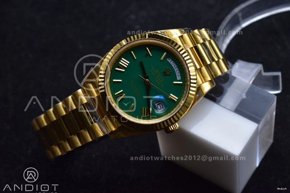 228238 THBF Green YG on (Gain VR3255 President 40 Weight) Edition Dial Day 1:1 Roman Date Bracelet Best 0119